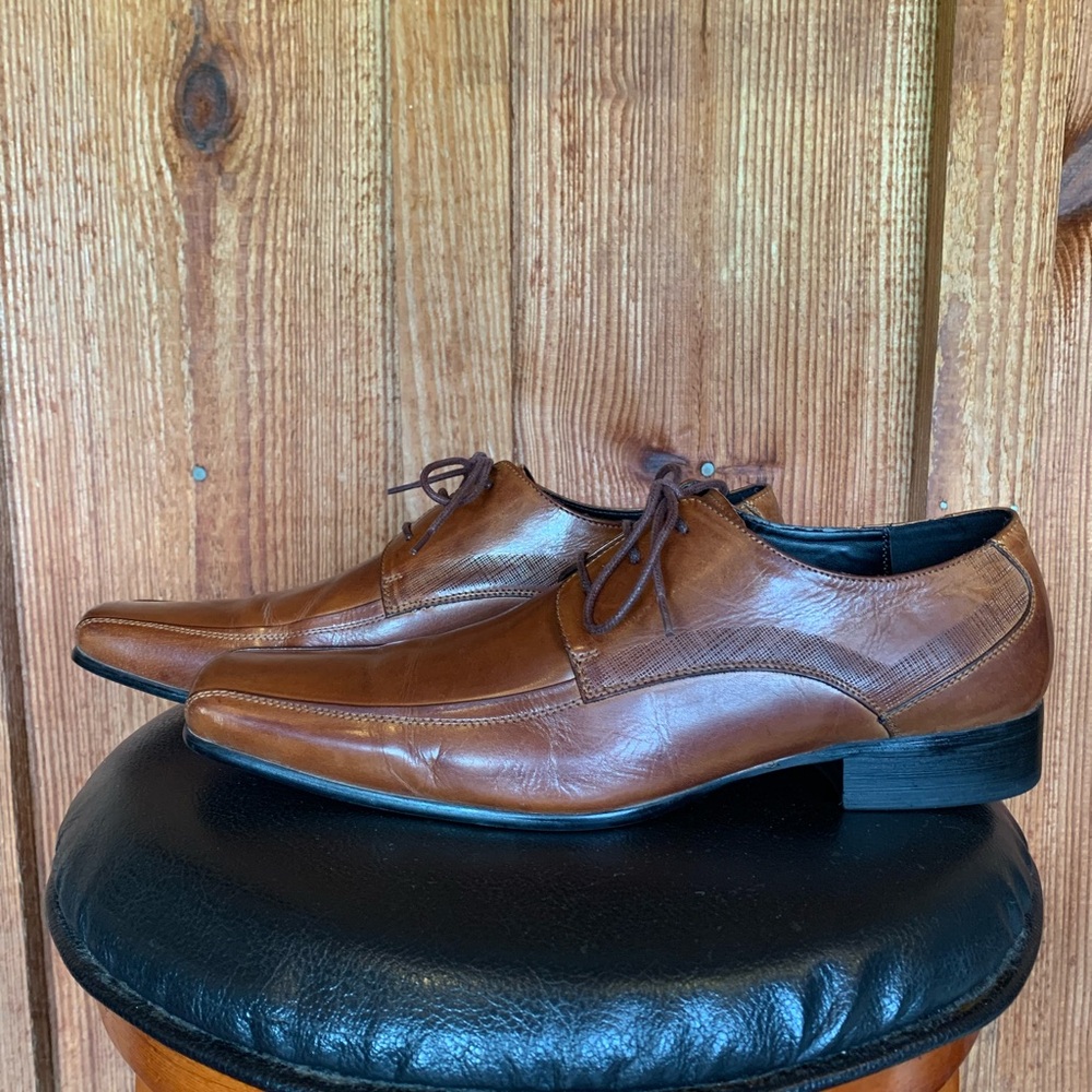 Kenneth Cole New York Brown Leather Magic Place Lace Up Oxford Shoes Size 10.5 M